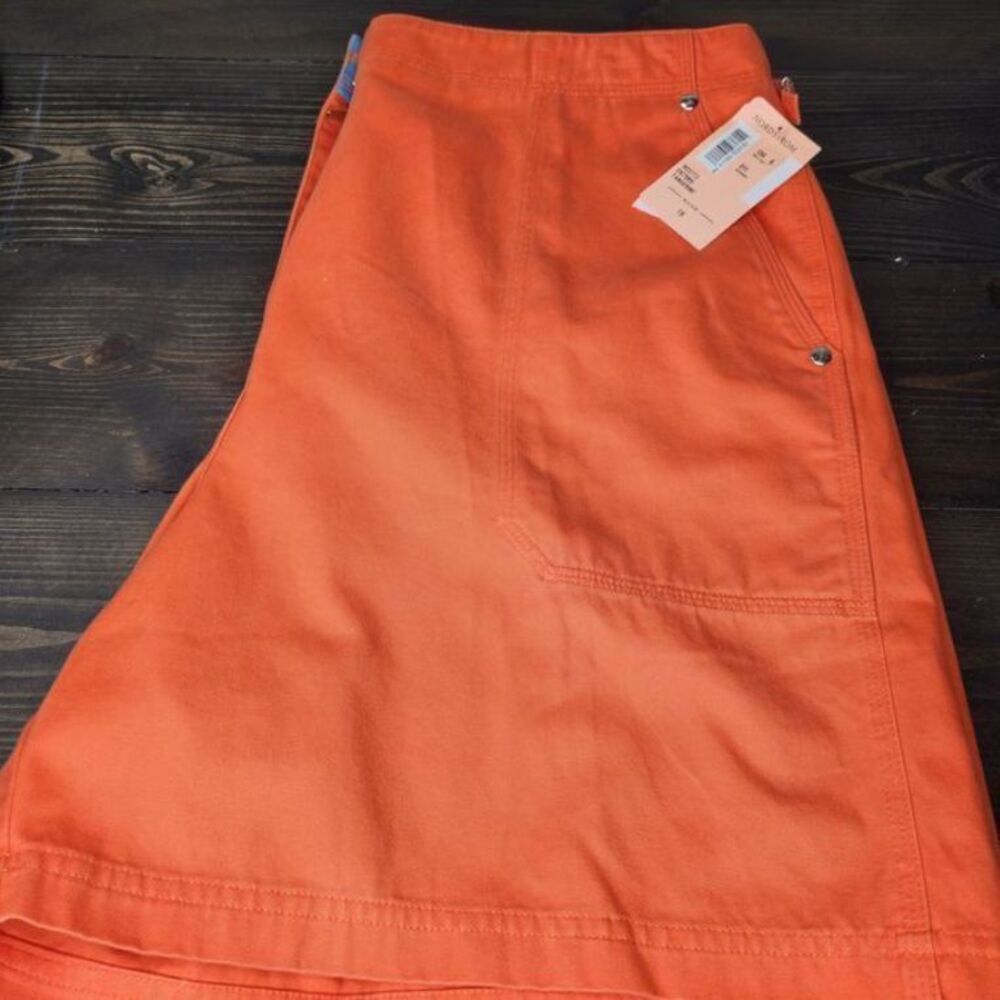 Lauren Ralph Lauren Womans NWT Twill Shorts 16 Tangerine Cotton Cinch Waist - Picture 10 of 13